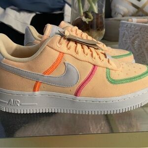 Nike Peach and Gray Sneakers with Colorful Accents